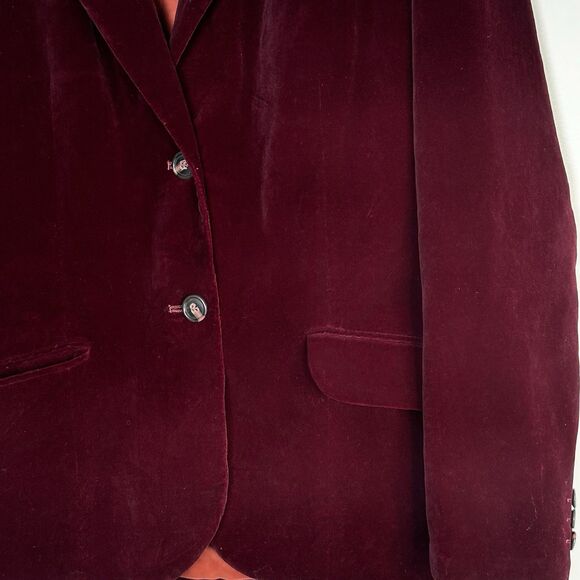 Vintage 1960’s Classic Burgundy Velvet Blazer Cotton by Butterfly For Prestige - Picture 5 of 8